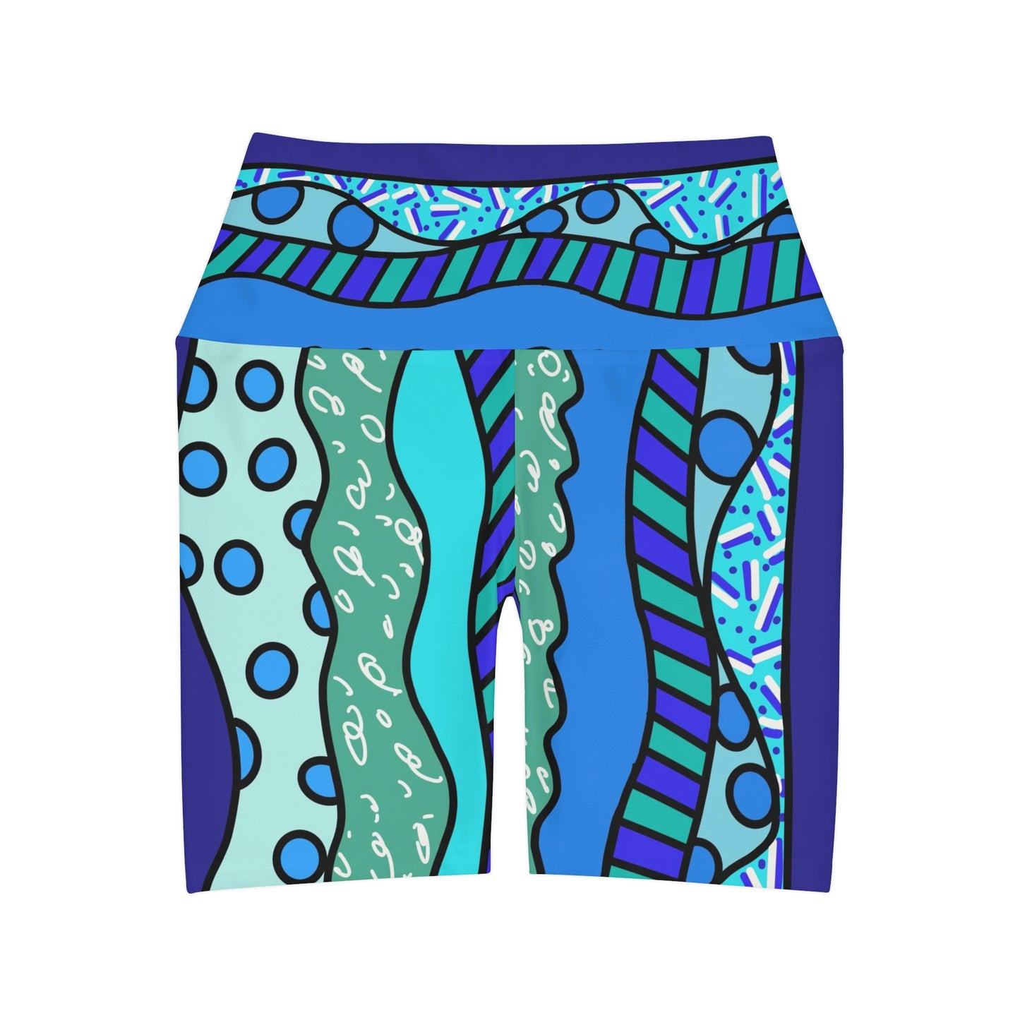 Waves High Waisted Yoga Shorts