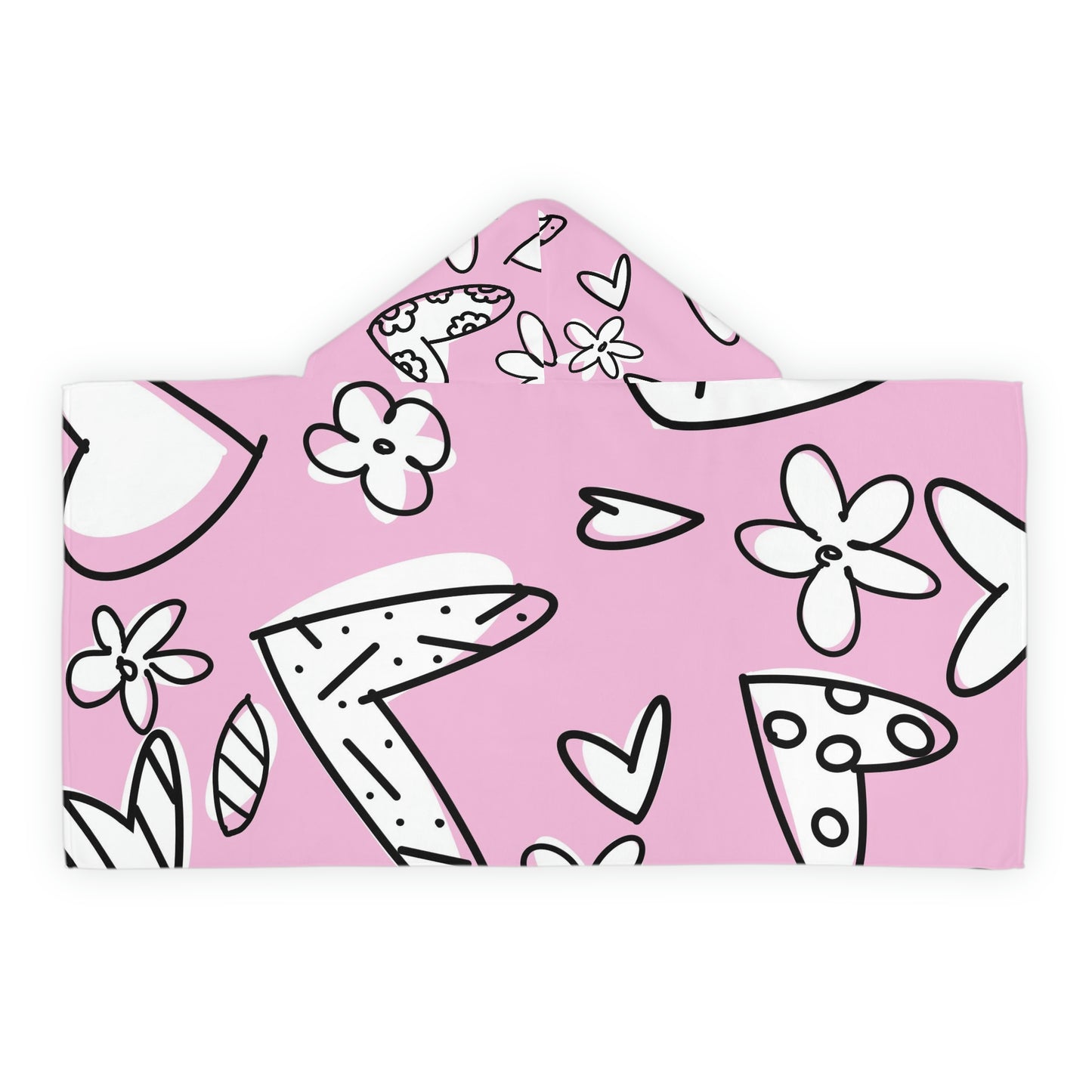 Lovely Pink Youth Hooded Towel