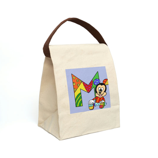 Alphabet Canvas Lunch Bag With Strap