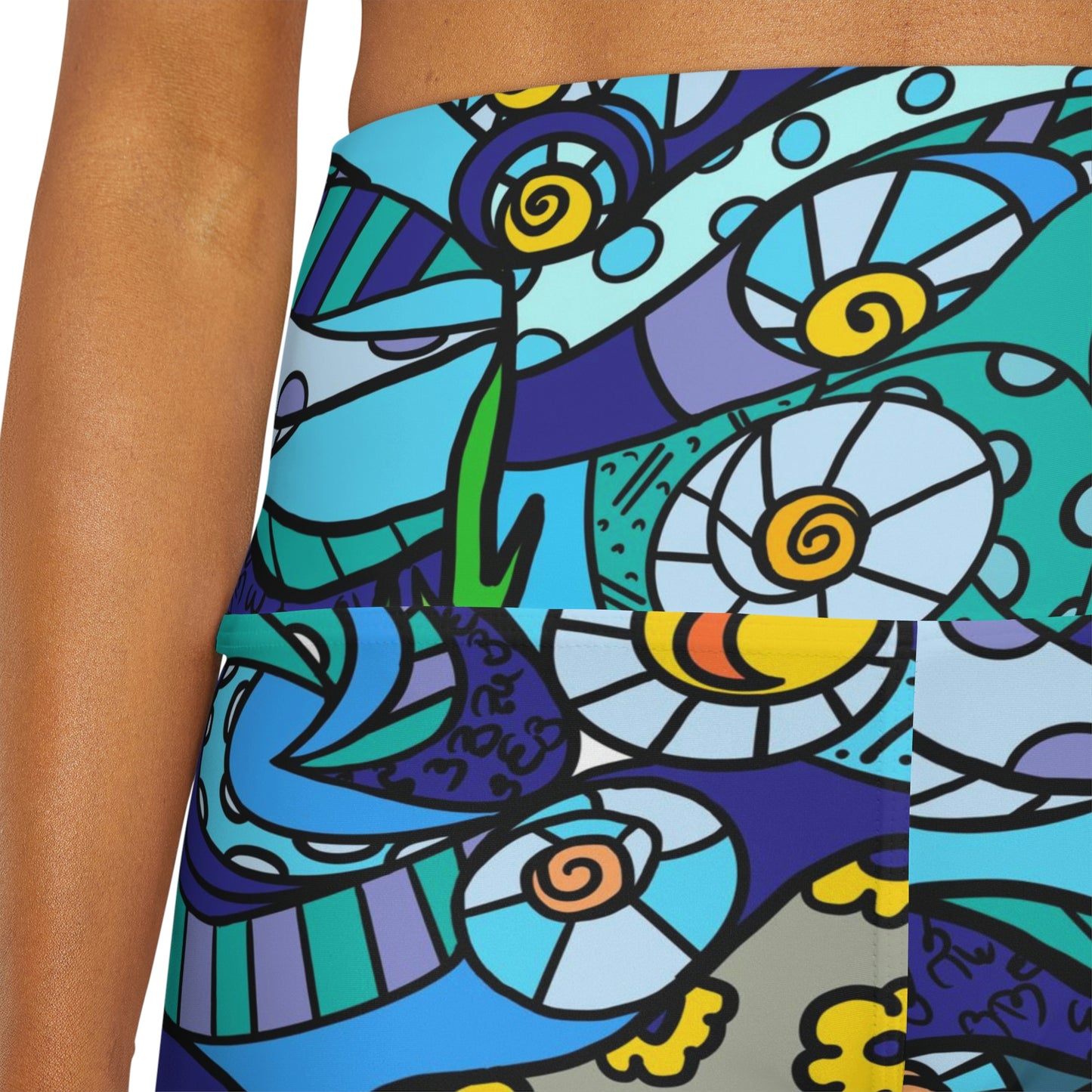 Starry Night High Waisted Yoga Shorts