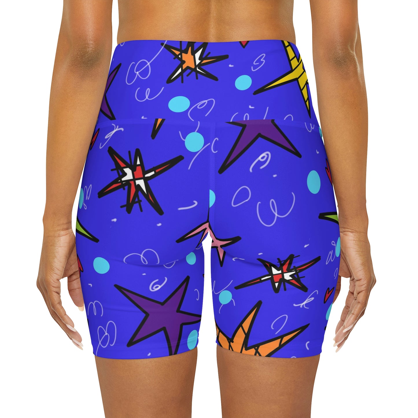 Stars High Waisted Yoga Shorts