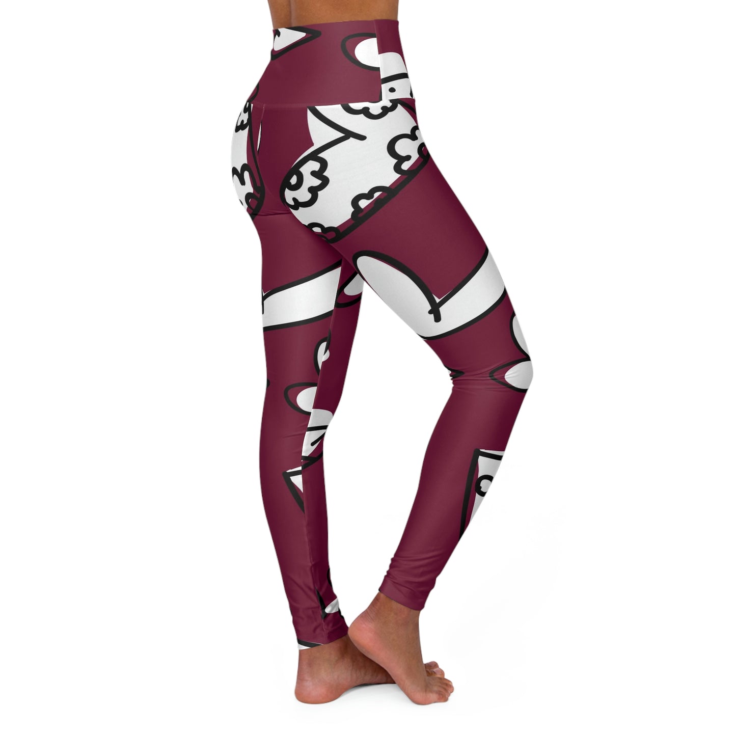 Lovely Burgundy High Waisted Yoga Leggings