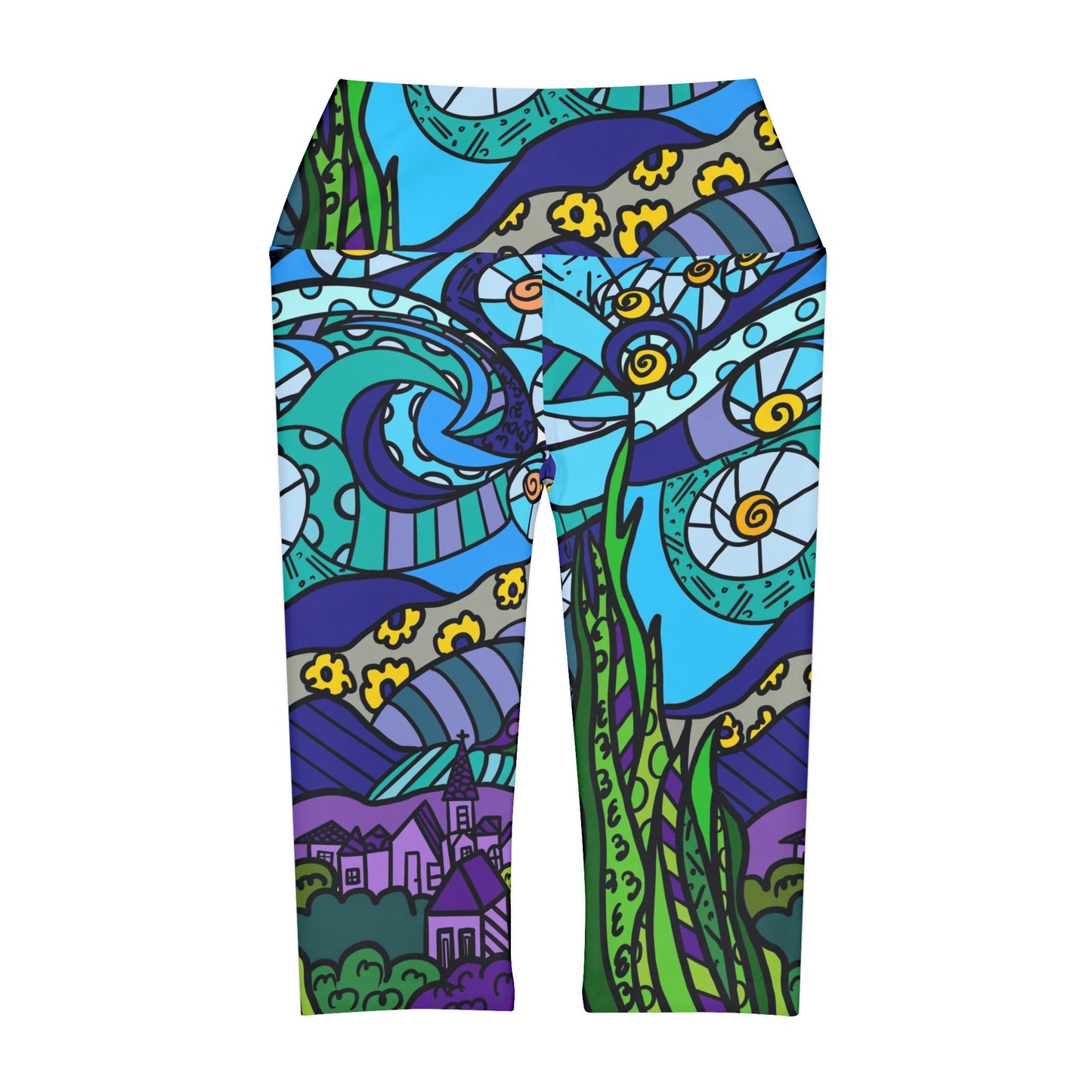 Starry Night Yoga Capri Leggings