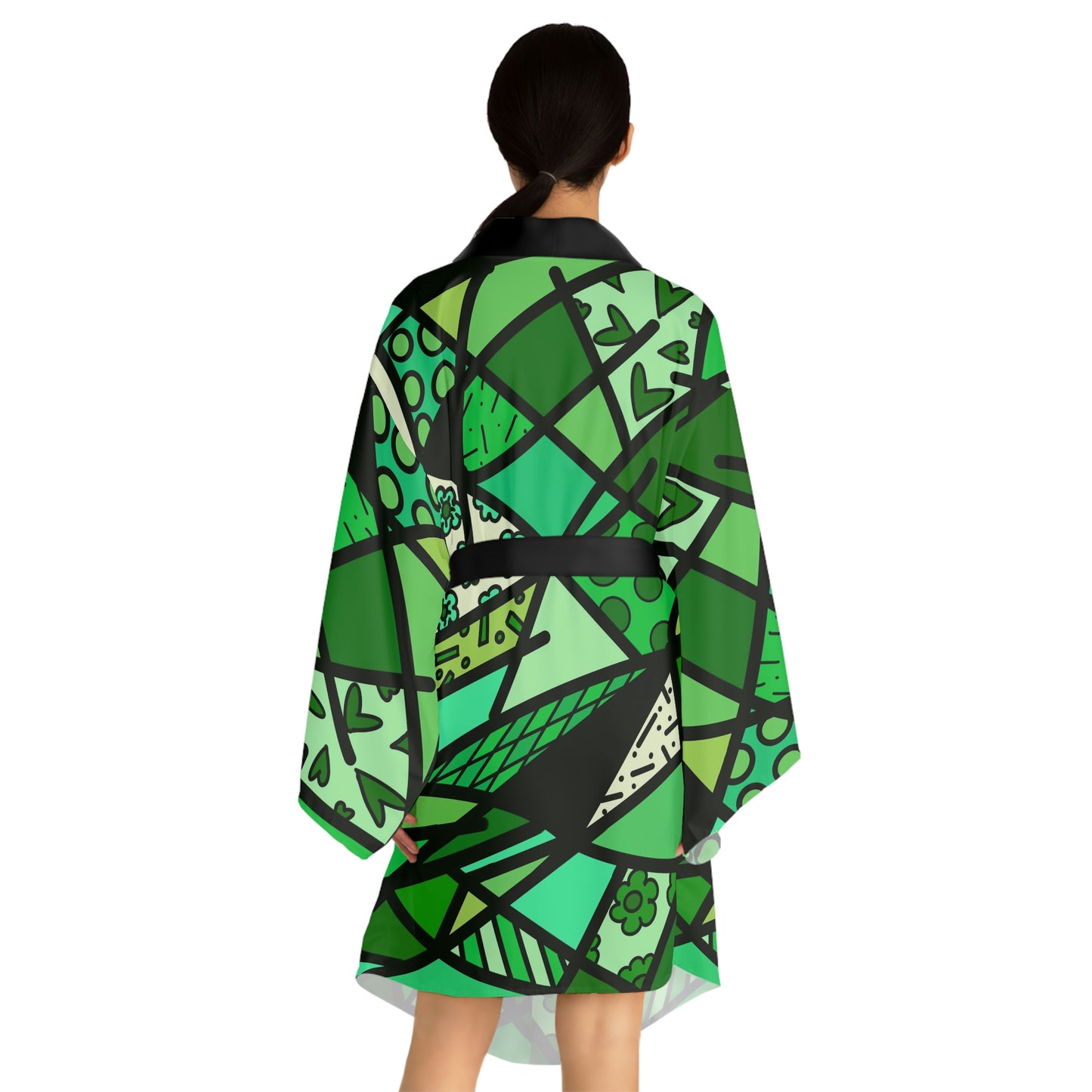 Shades of Color Long Sleeve Kimono Robe