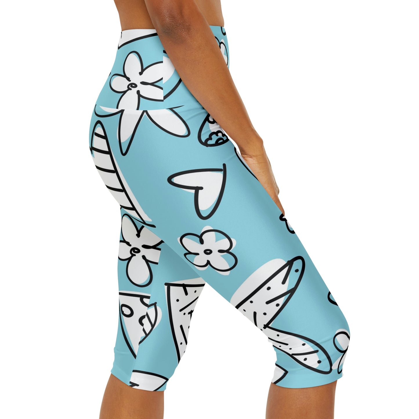 Lovely Blue Yoga Capri Leggings