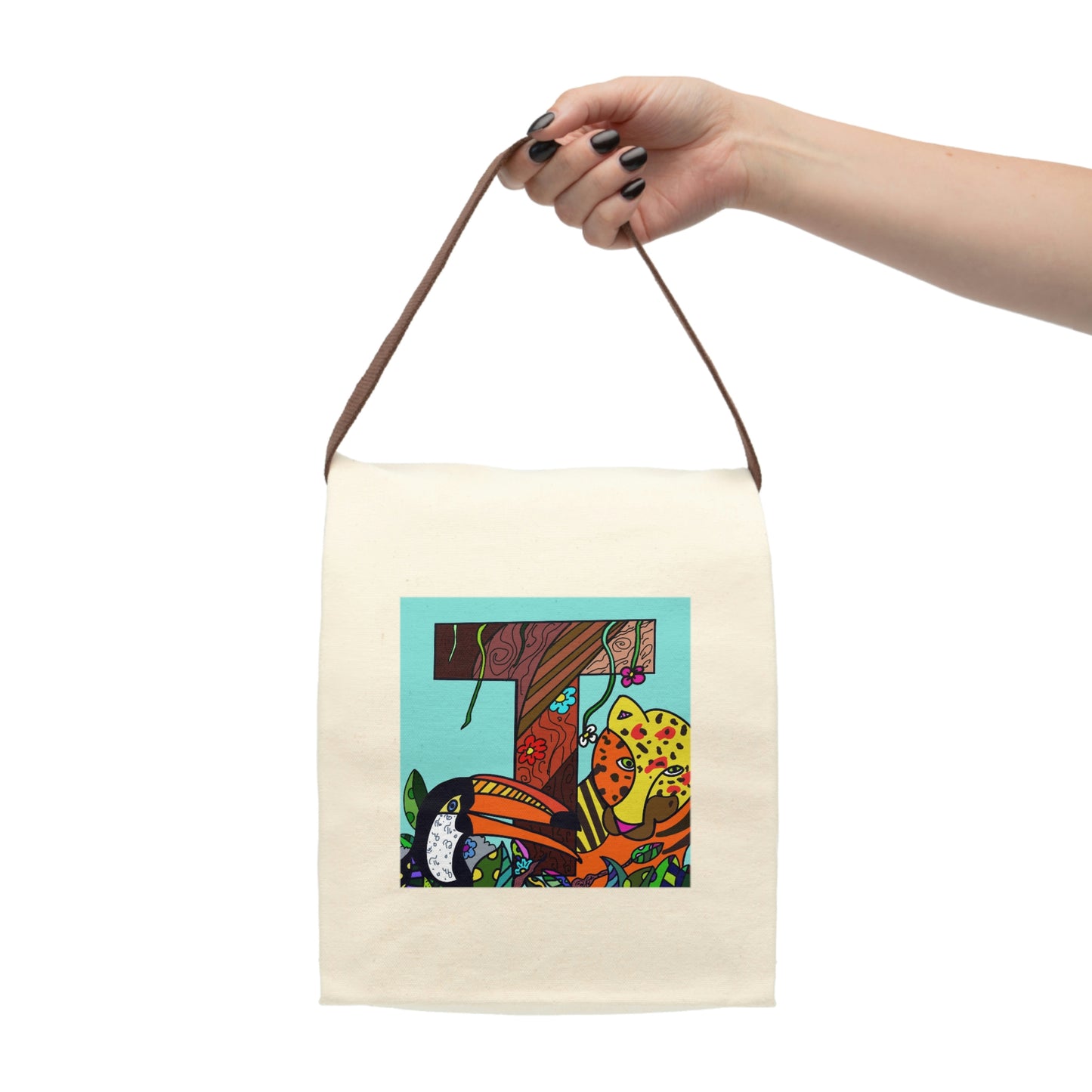 Alphabet Canvas Lunch Bag With Strap