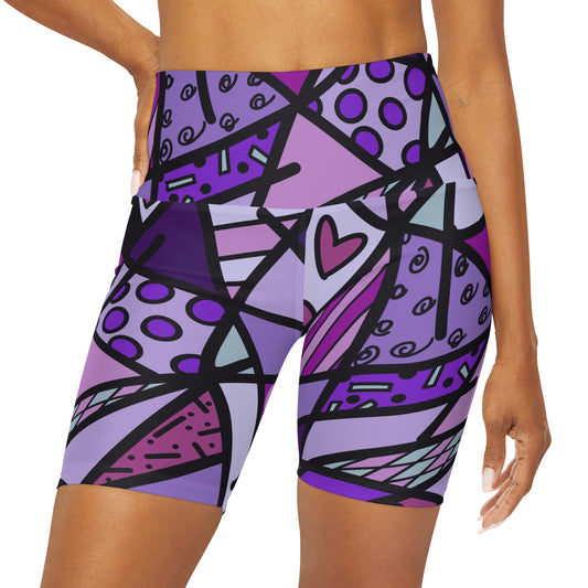 Shades of Color High Waisted Yoga Shorts