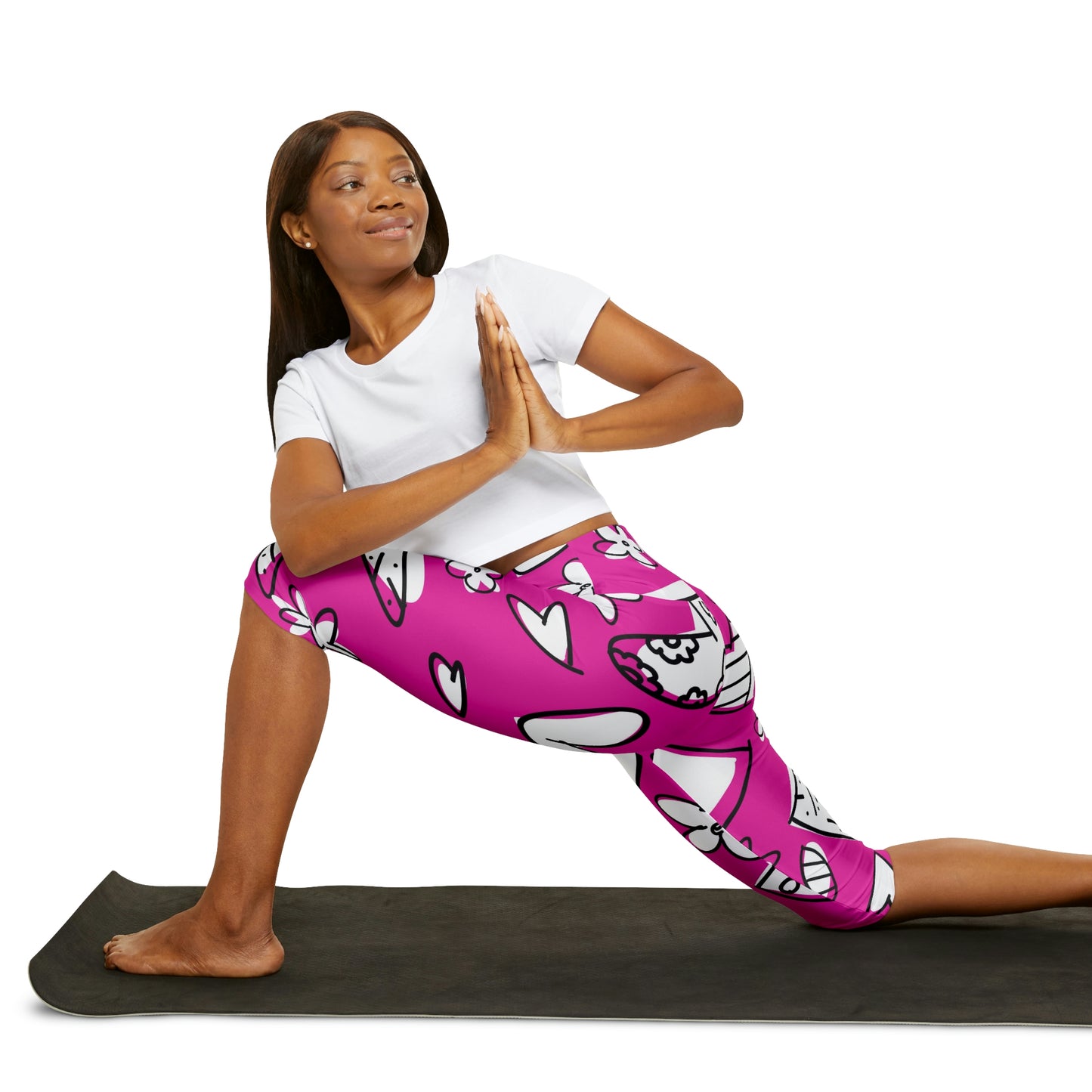 Lovely Magenta Yoga Capri Leggings