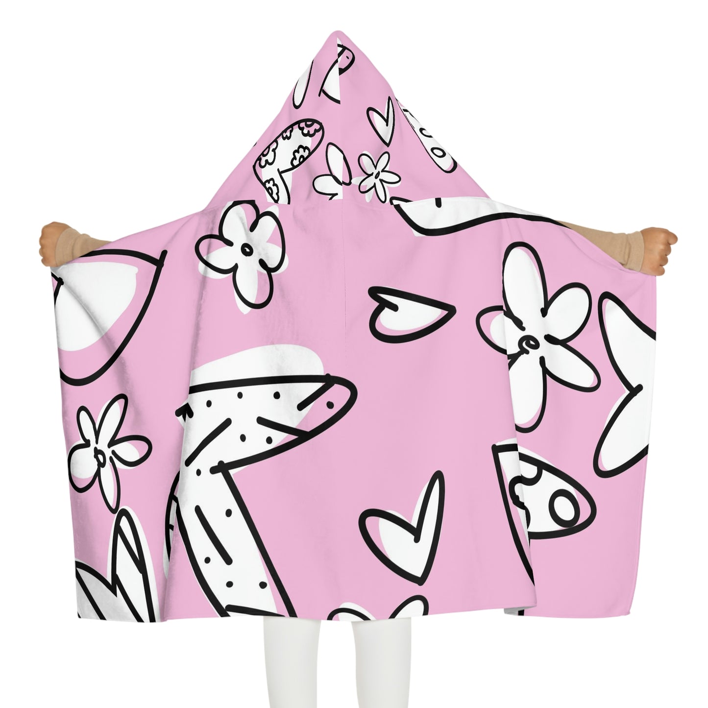 Lovely Pink Youth Hooded Towel