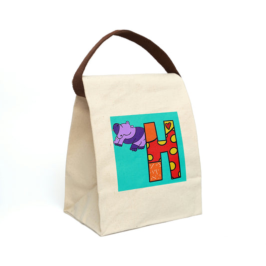 Alphabet Canvas Lunch Bag With Strap