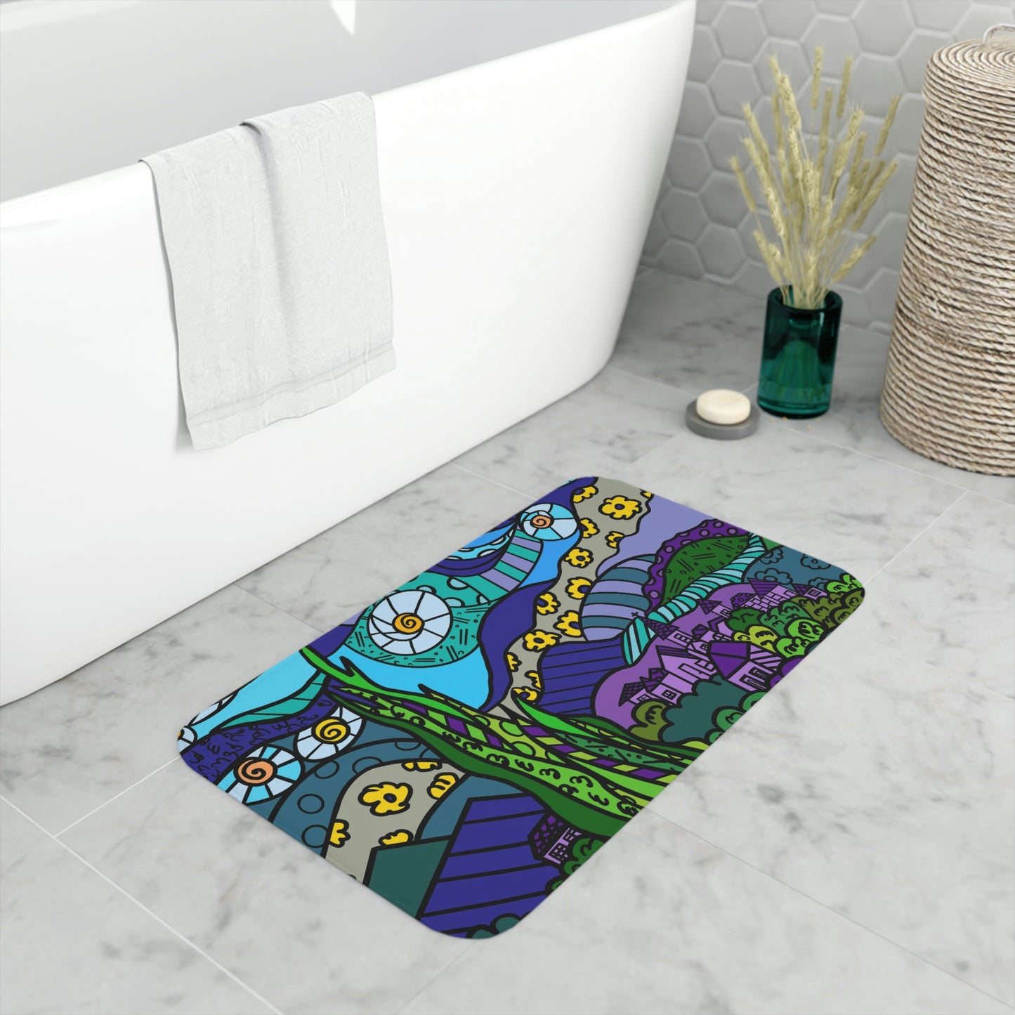 Starry Night Memory Foam Bath Mat