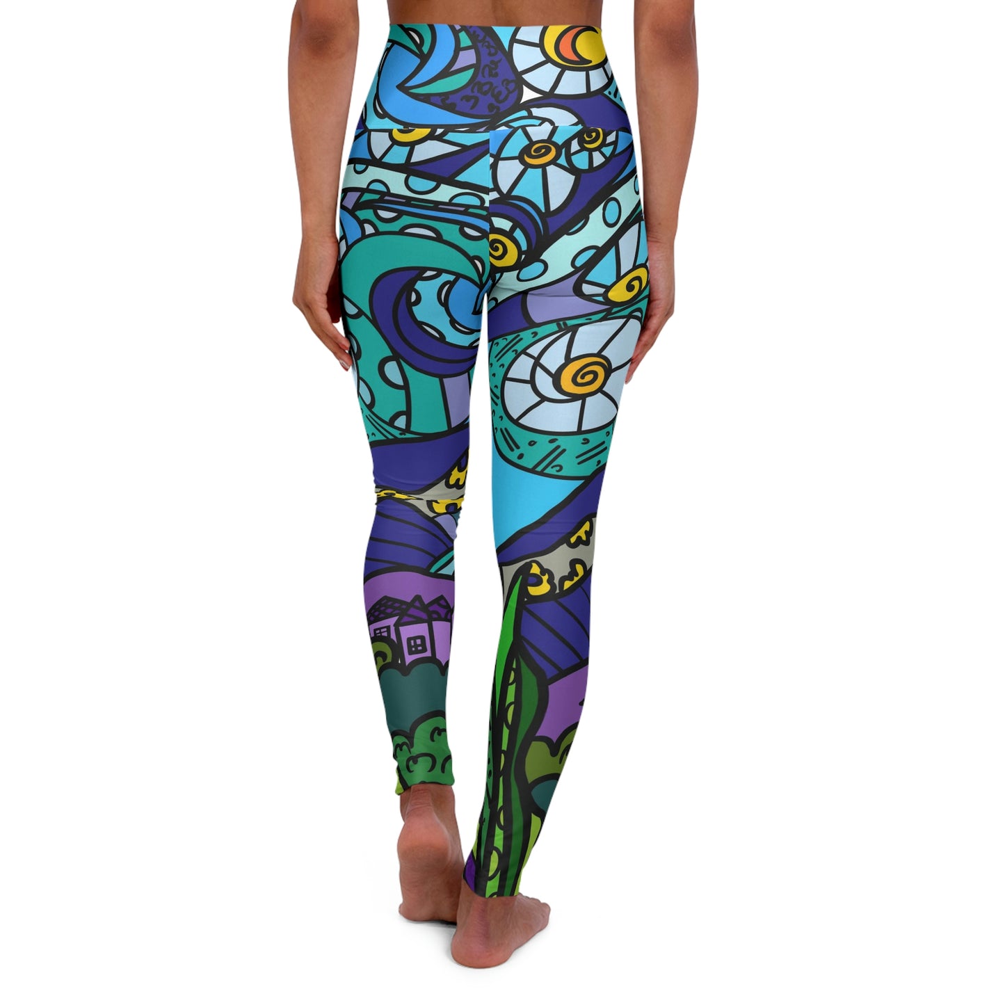 Starry Night High Waisted Yoga Leggings