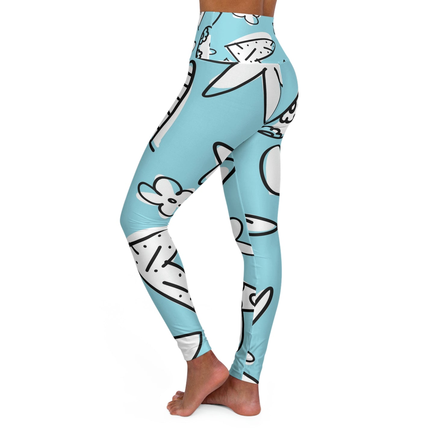 Lovely Blue High Waisted Yoga Leggings