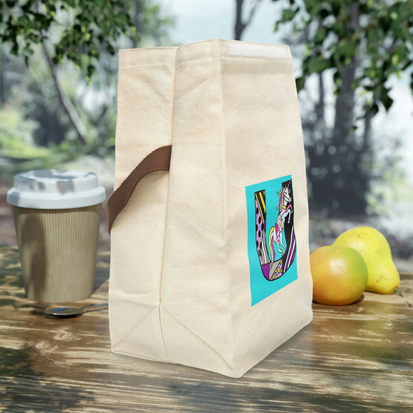 Alphabet Canvas Lunch Bag With Strap