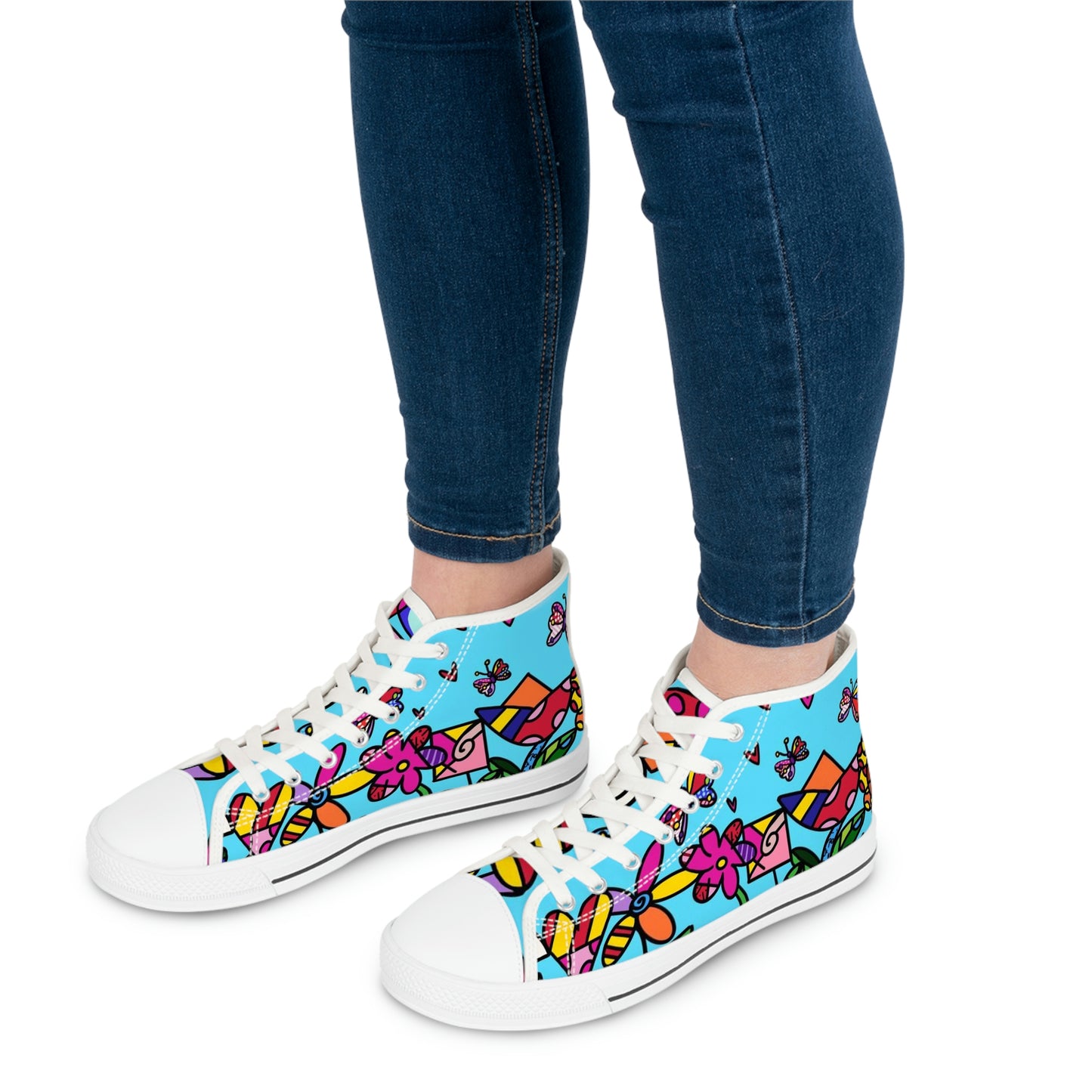 Flowers Women's High Top Sneakers