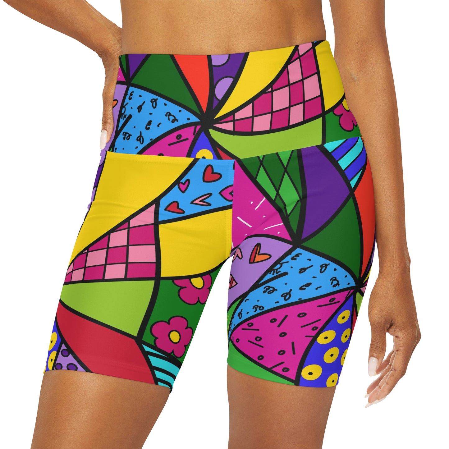 Africa High Waisted Yoga Shorts