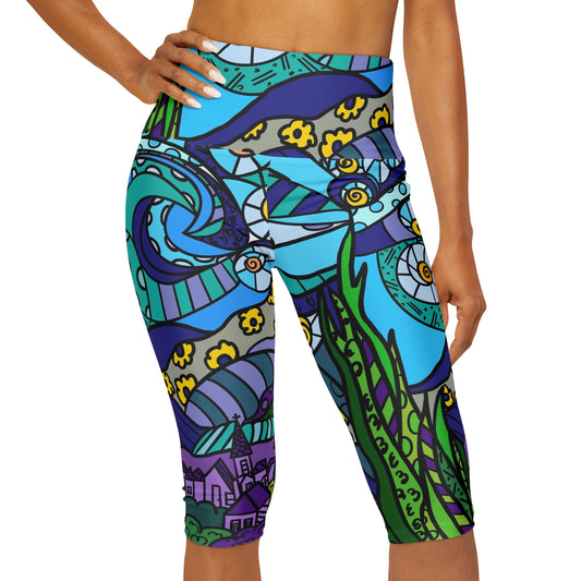 Starry Night Yoga Capri Leggings