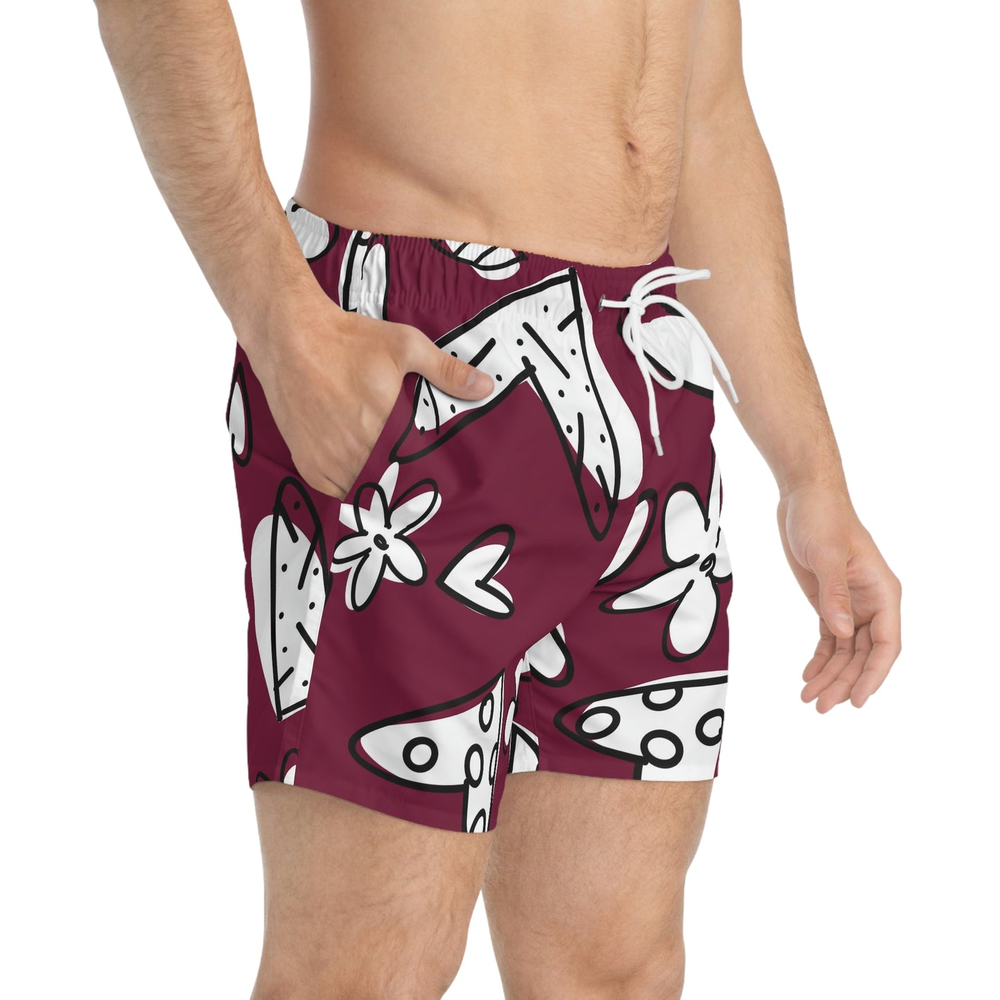 Burgundy Swim Trunks