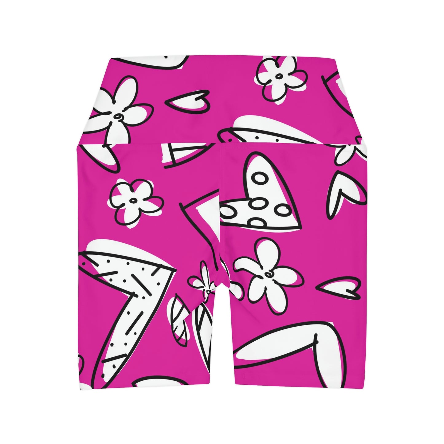 Lovely Magenta High Waisted Yoga Shorts