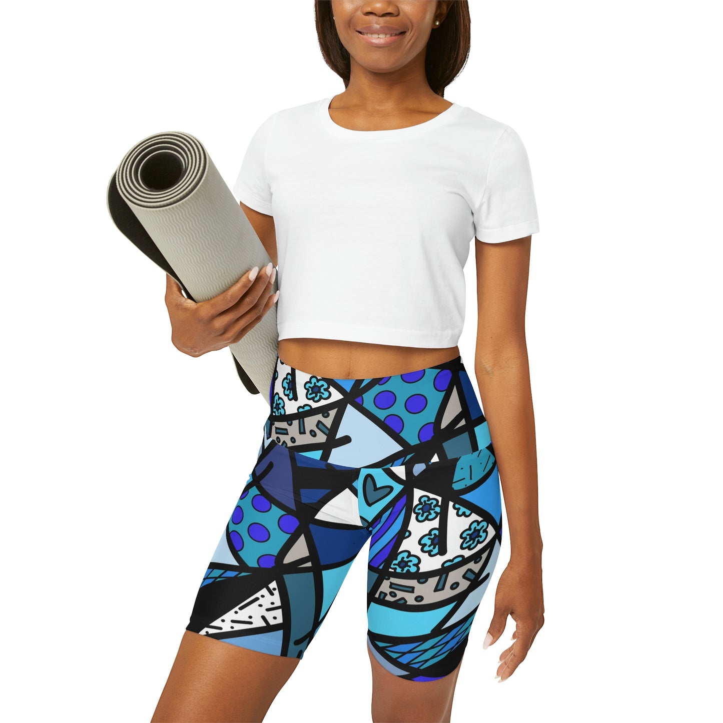 Shades of Color High Waisted Yoga Shorts