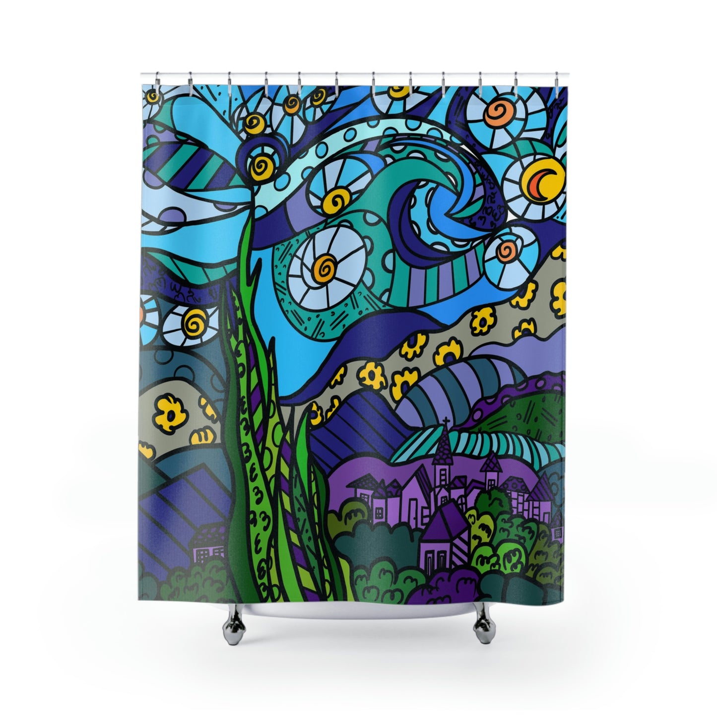 Starry Night Shower Curtains