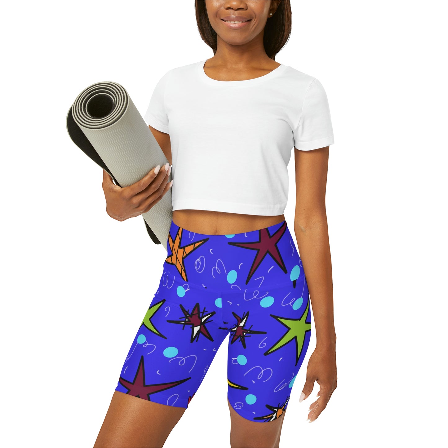 Stars High Waisted Yoga Shorts