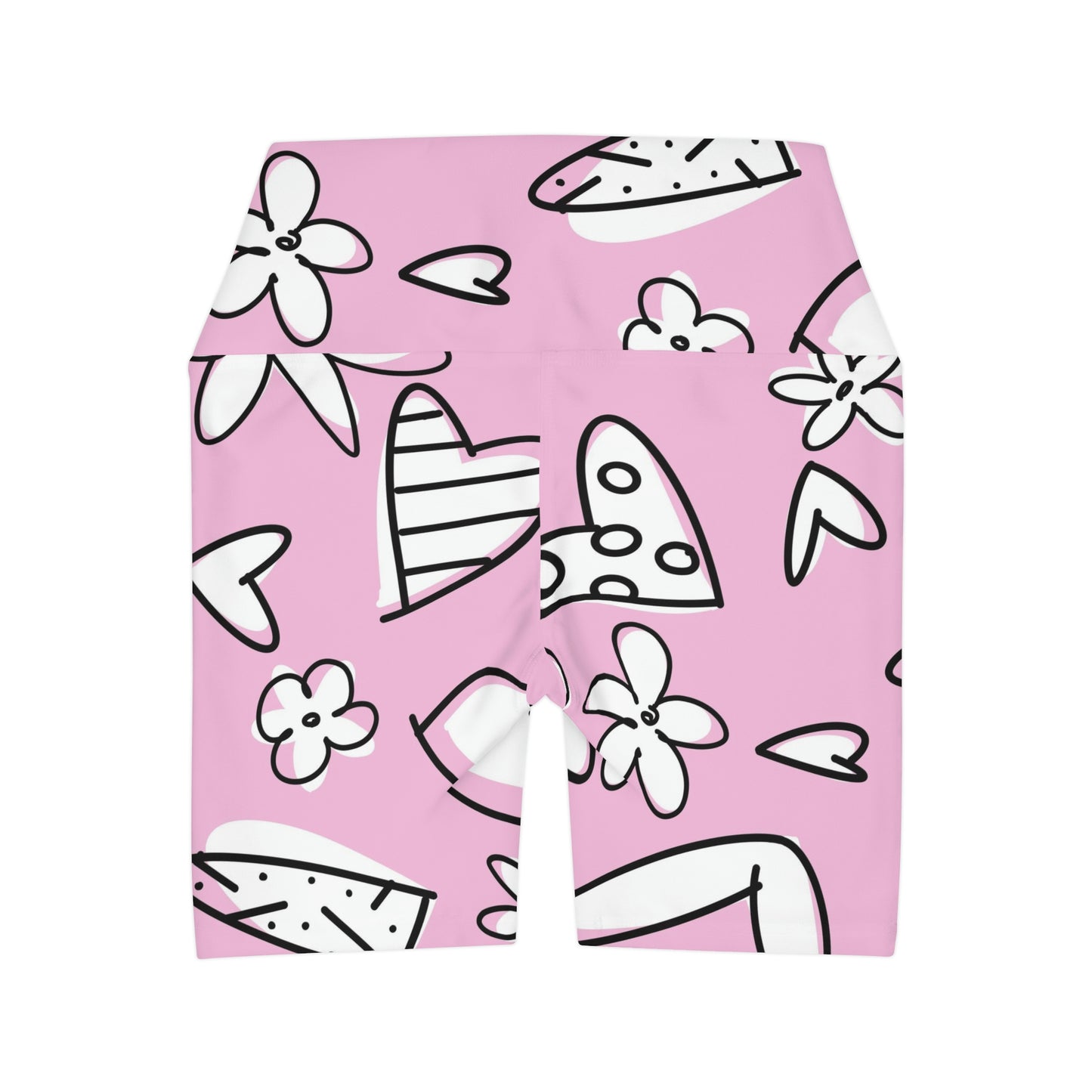 Lovely Pink High Waisted Yoga Shorts