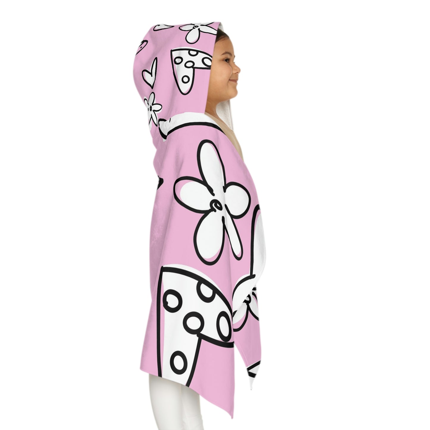 Lovely Pink Youth Hooded Towel