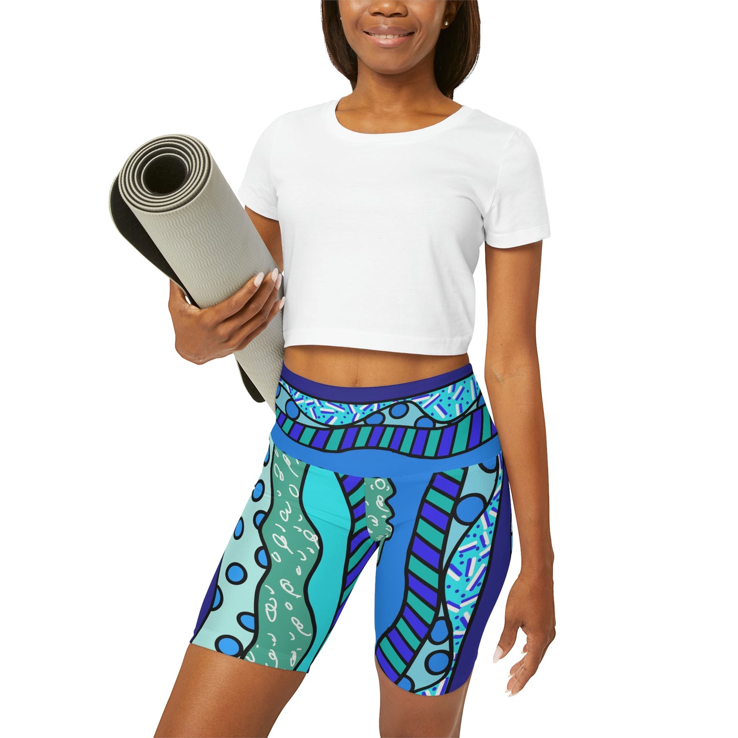 Waves High Waisted Yoga Shorts