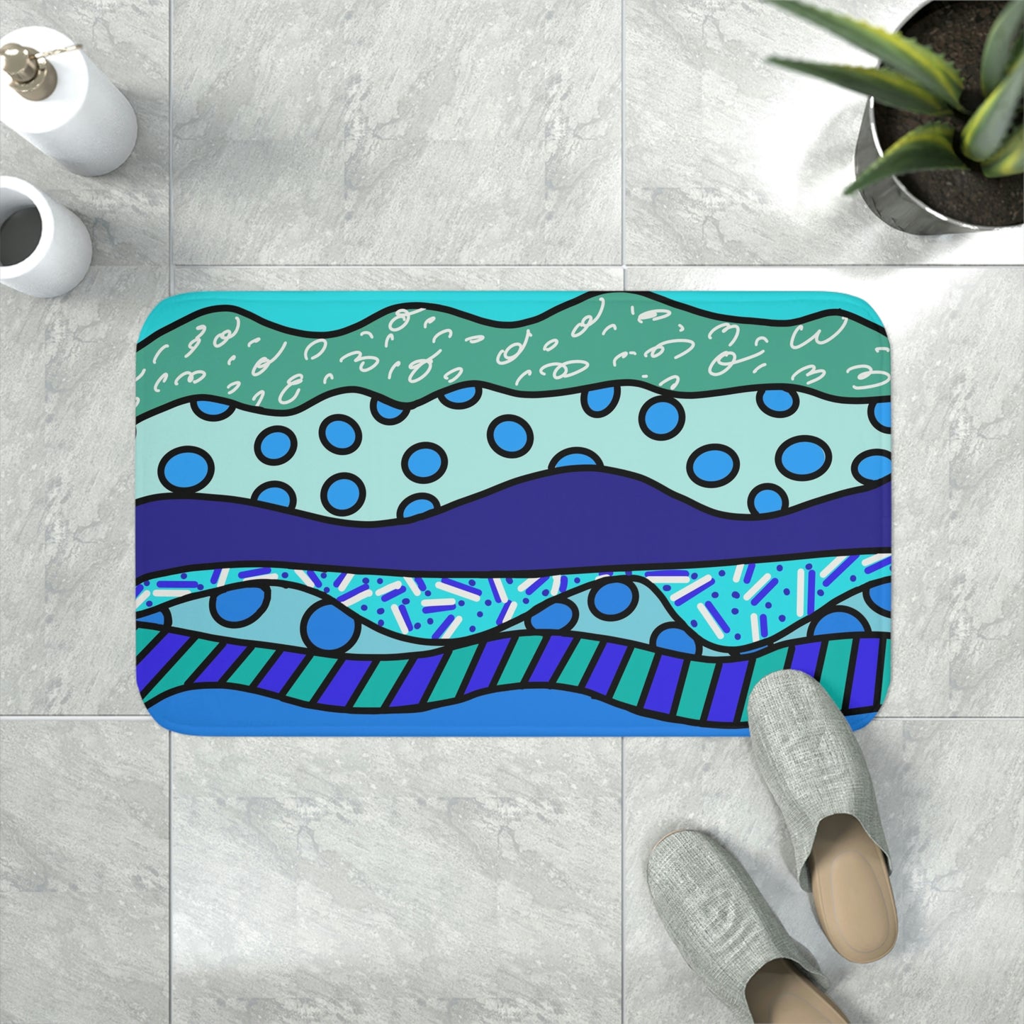 Waves Memory Foam Bath Mat