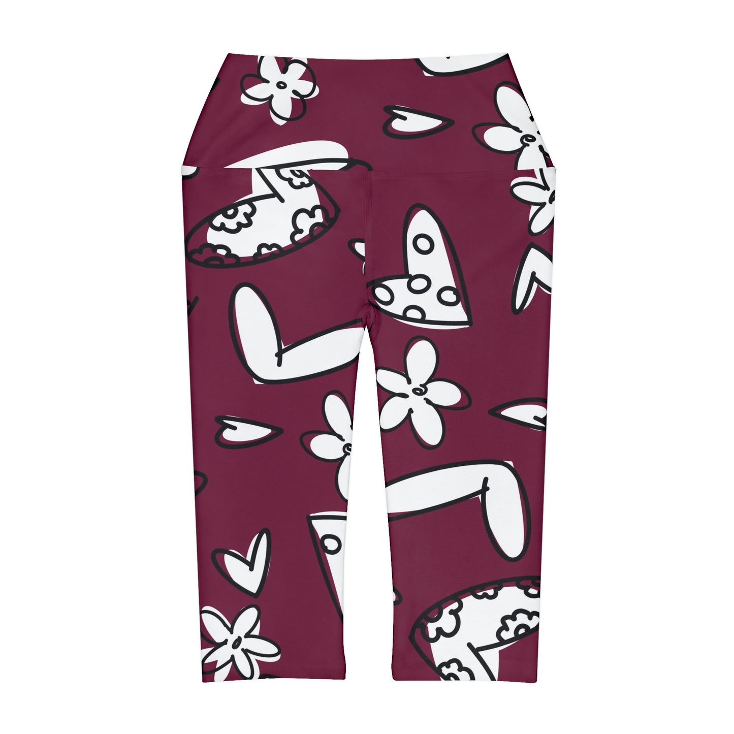 Lovely Burgundy Yoga Capri Leggings