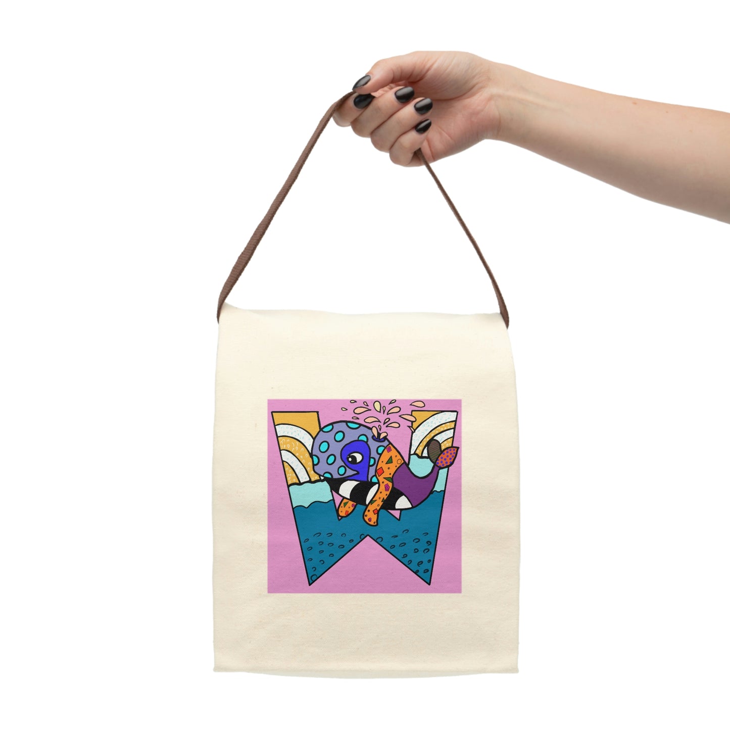 Alphabet Canvas Lunch Bag With Strap