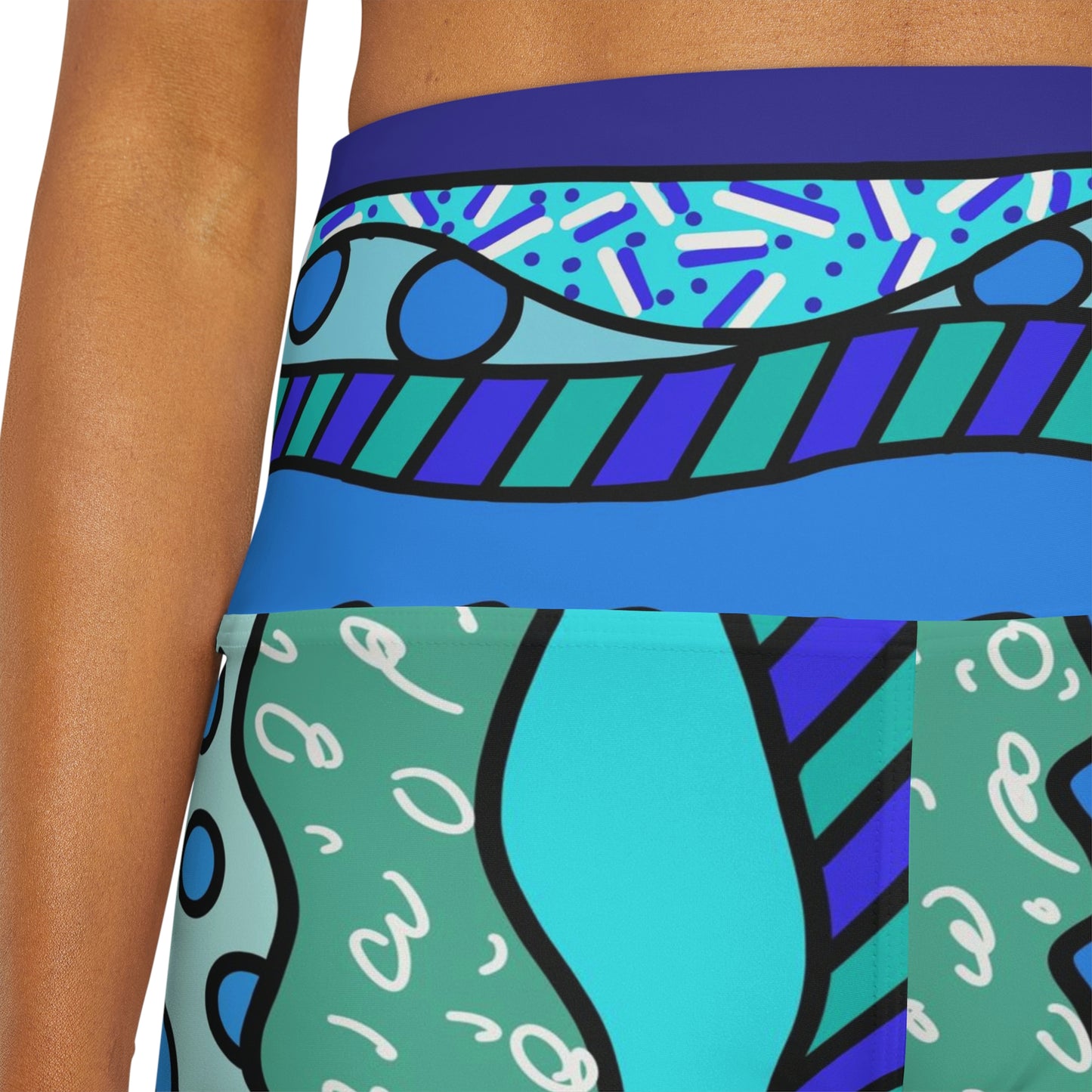 Waves High Waisted Yoga Shorts