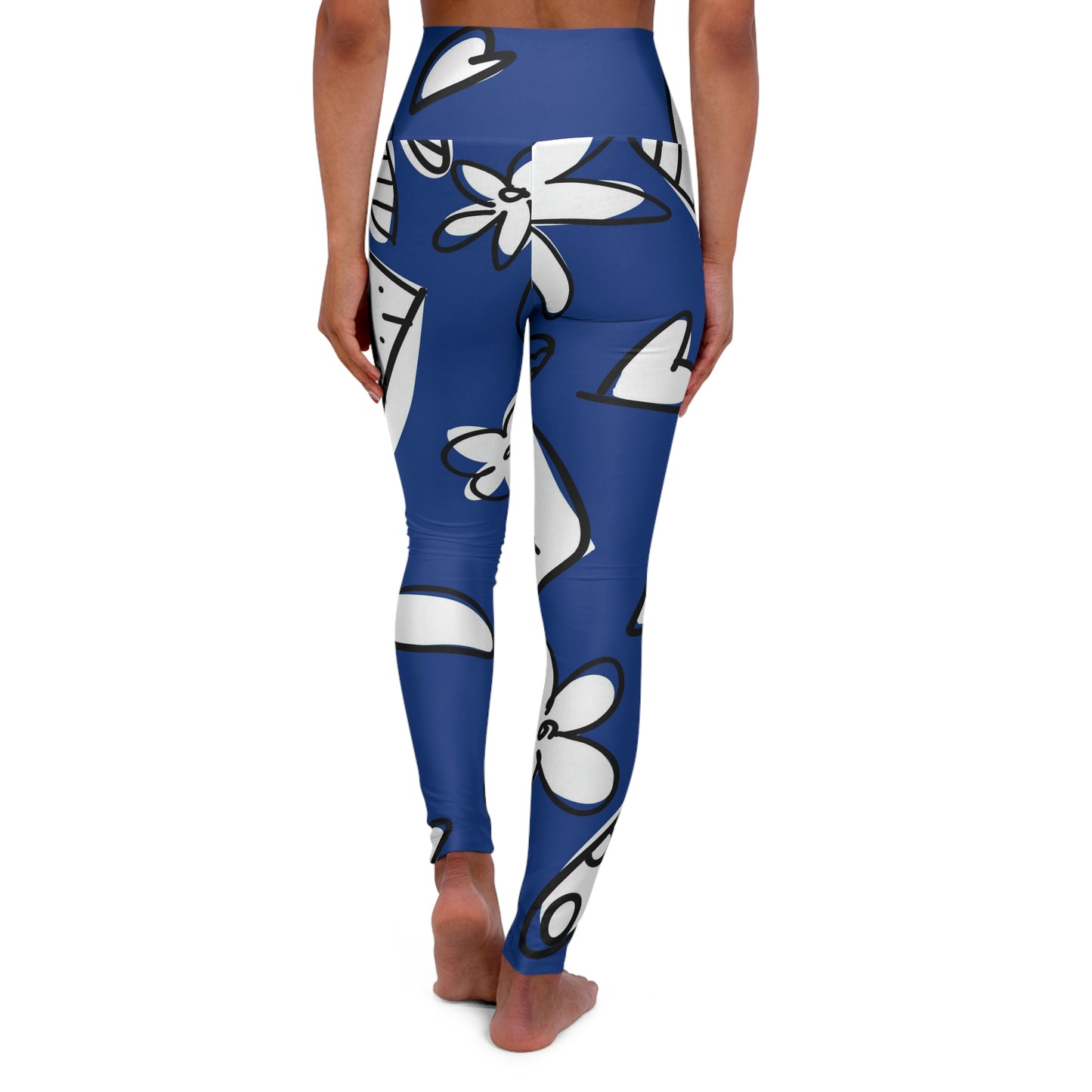 Lovely Dark Blue High Waisted Yoga Leggings