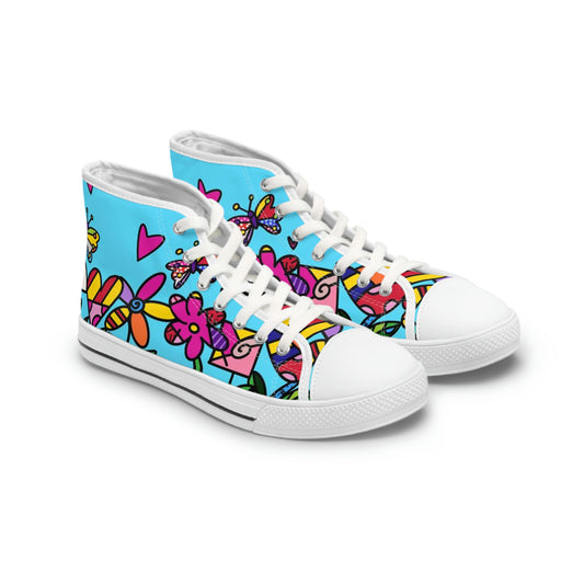 Flowers Women's High Top Sneakers