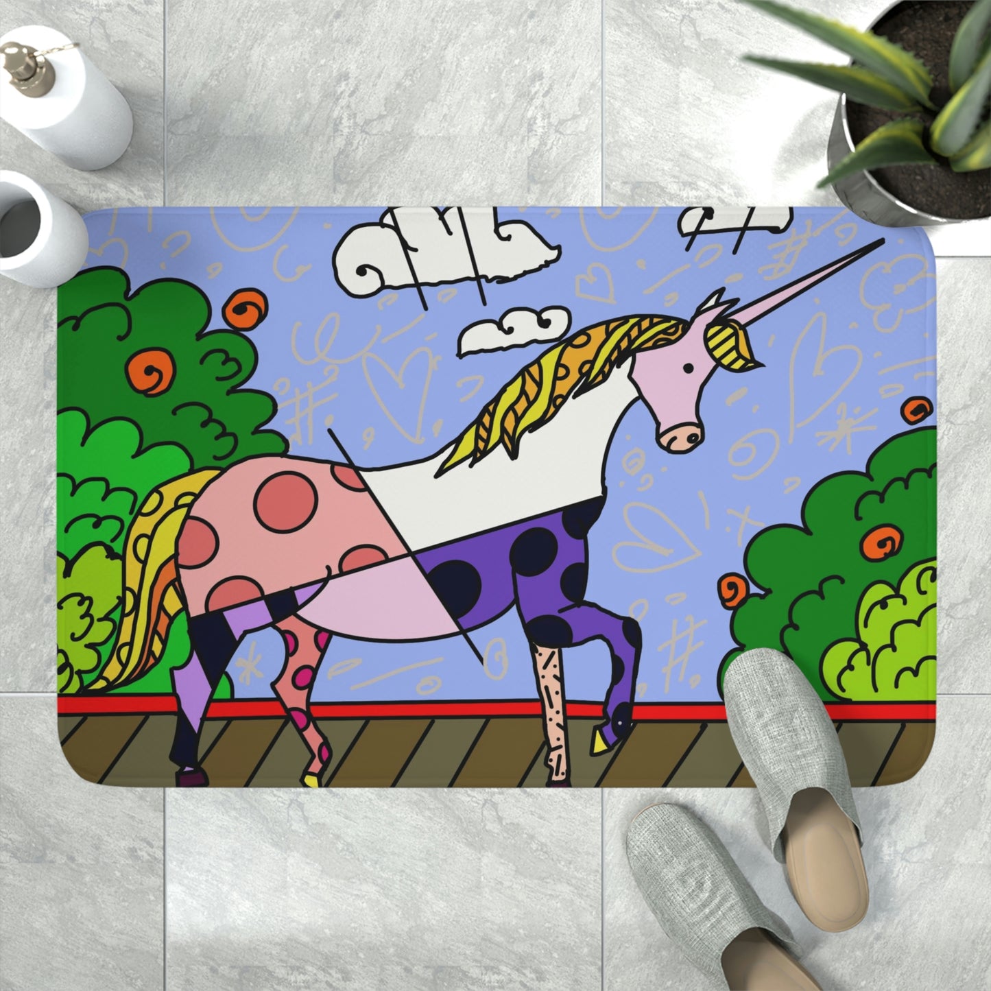 Unicorn Memory Foam Bath Mat