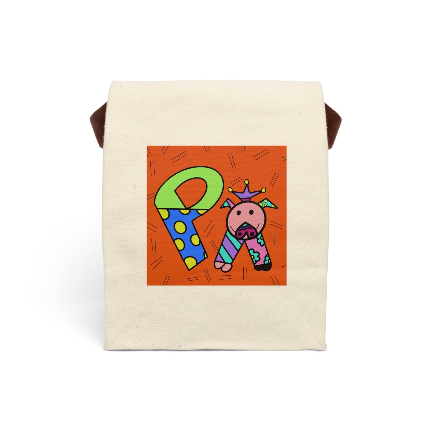 Alphabet Canvas Lunch Bag With Strap