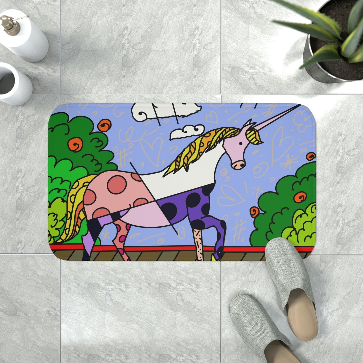 Unicorn Memory Foam Bath Mat