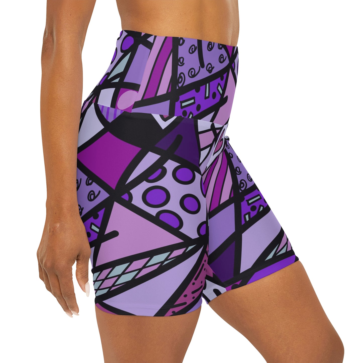 Shades of Color High Waisted Yoga Shorts