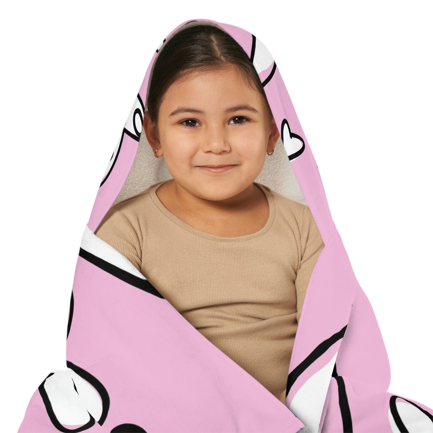 Lovely Pink Youth Hooded Towel