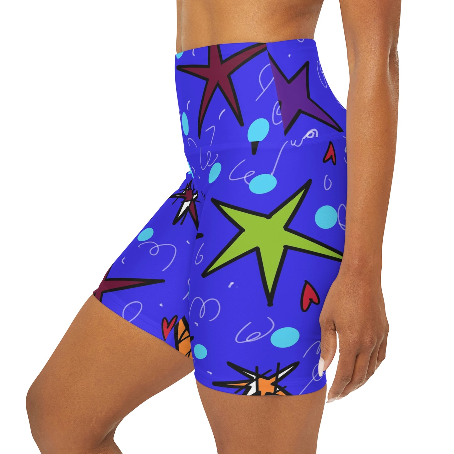 Stars High Waisted Yoga Shorts