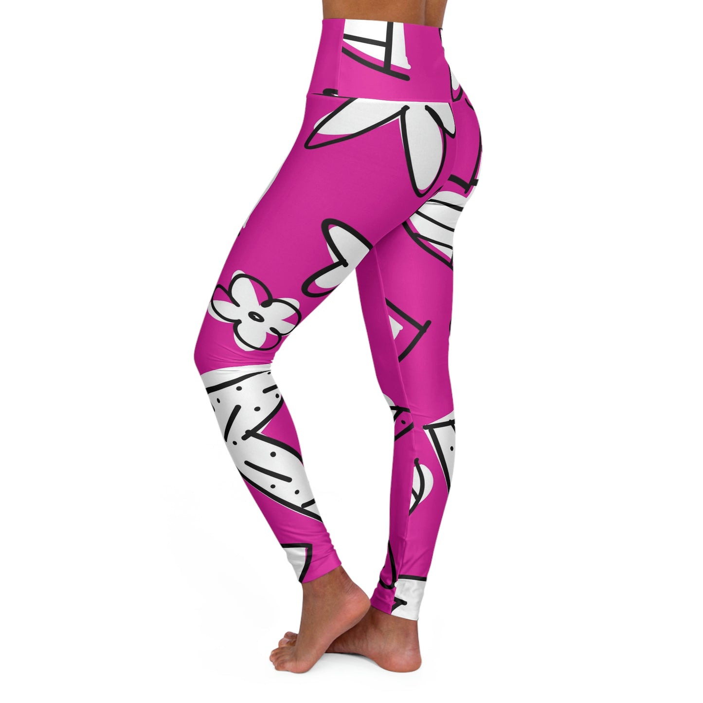 Lovely Magenta High Waisted Yoga Leggings