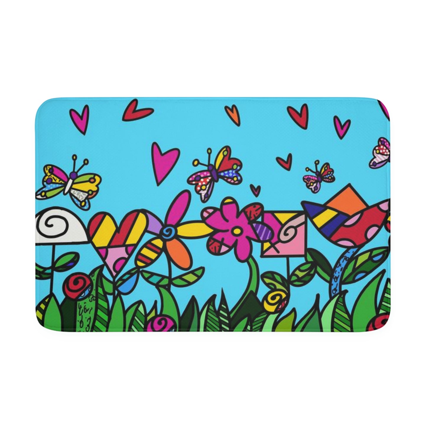 Flowers Memory Foam Bath Mat