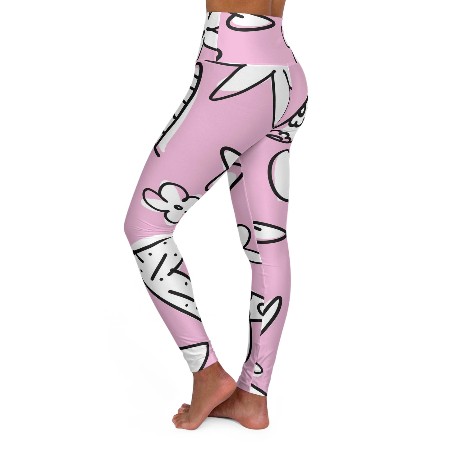 Lovely Pink High Waisted Yoga Leggings