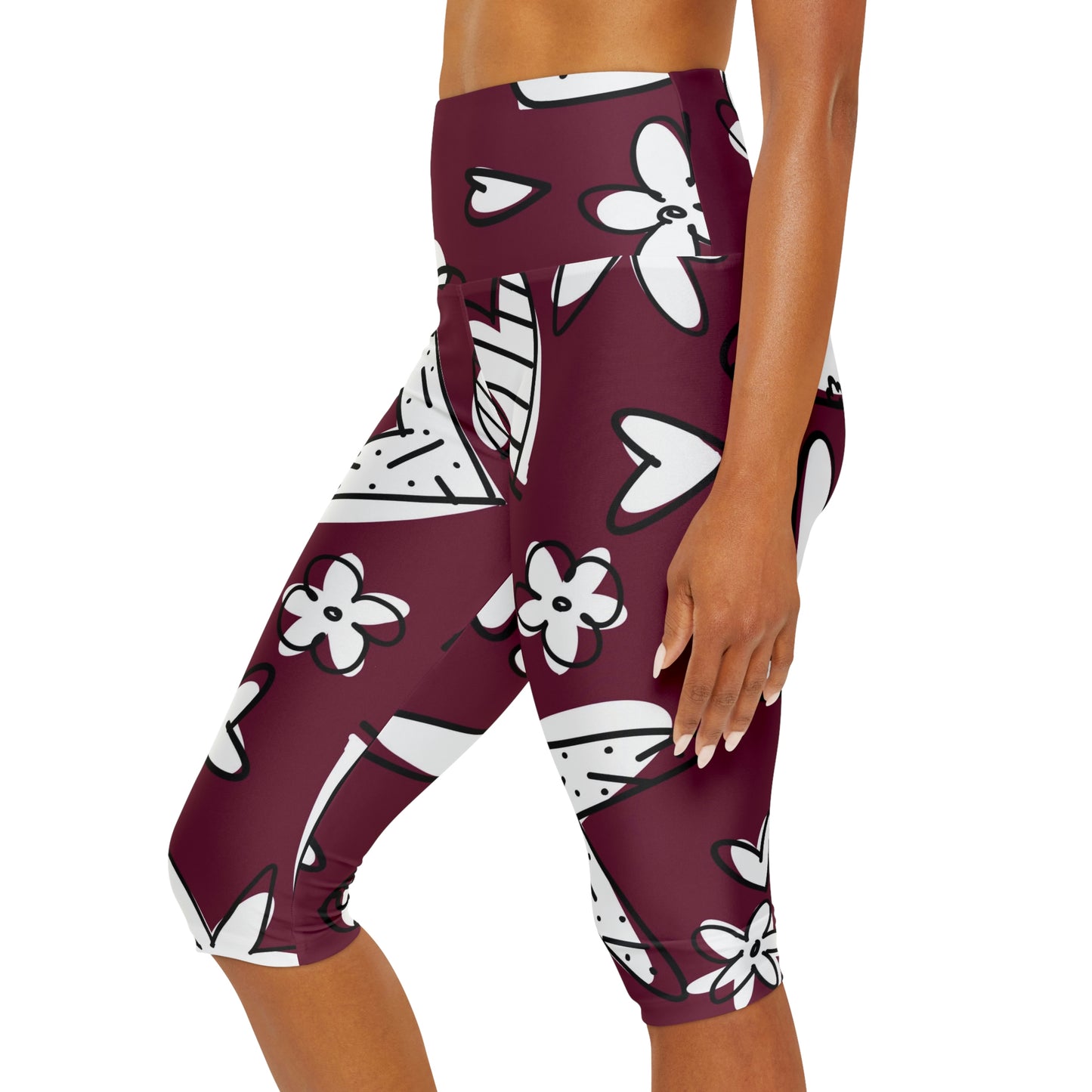 Lovely Burgundy Yoga Capri Leggings