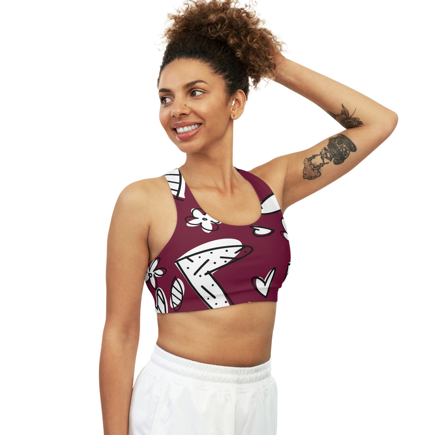 Lovely Burgundy Seamless Sports Bra