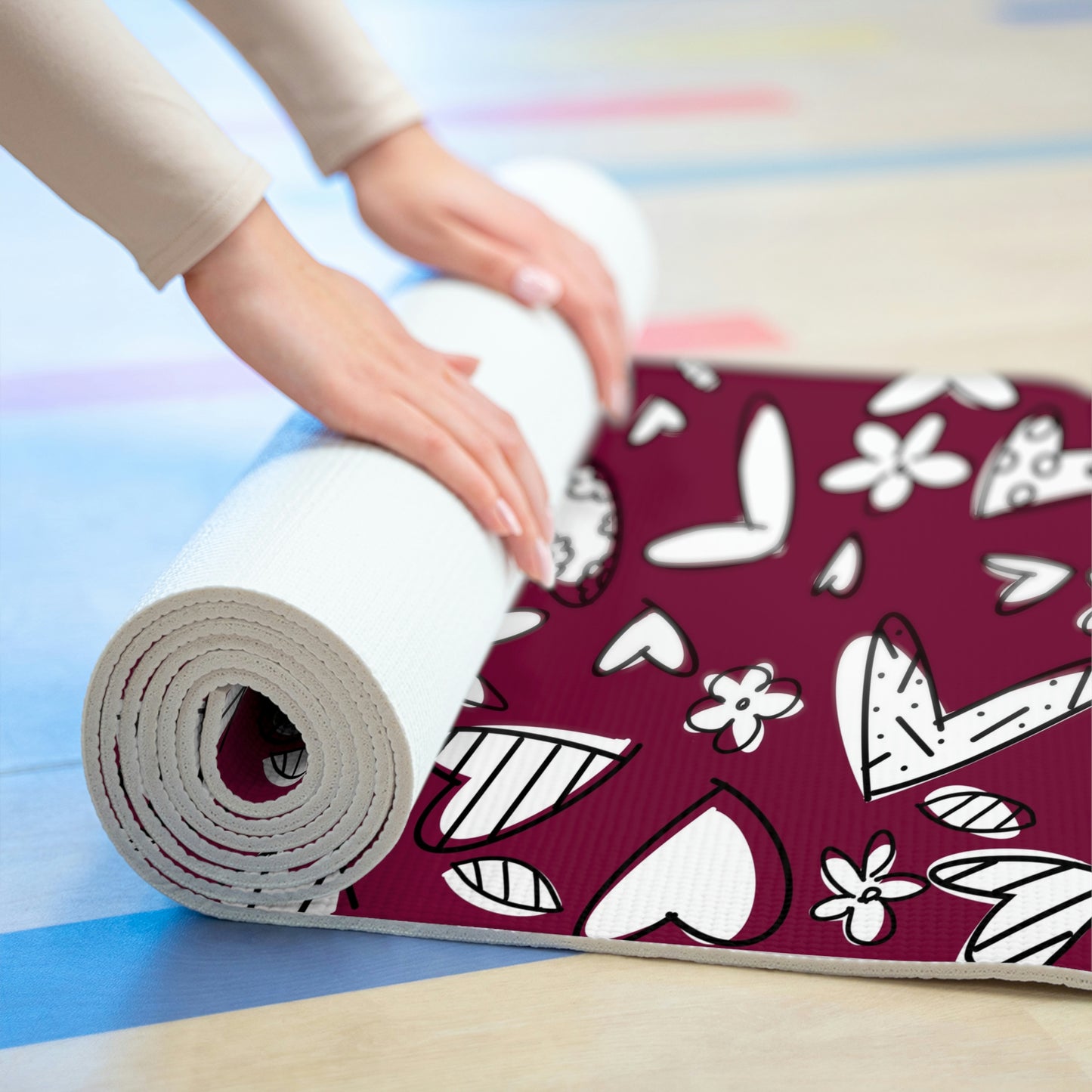 Lovely Burgundy Foam Yoga Mat