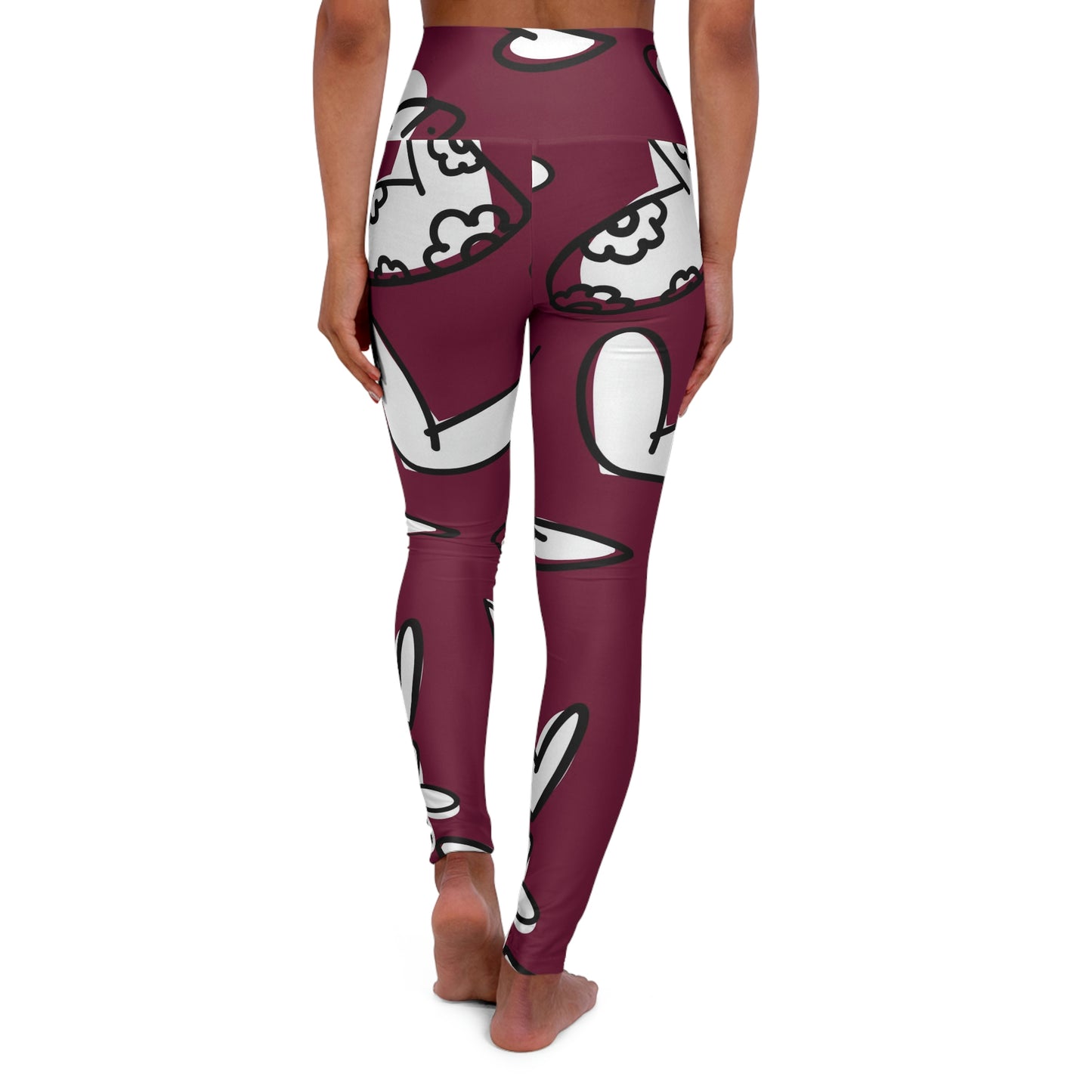 Lovely Burgundy High Waisted Yoga Leggings