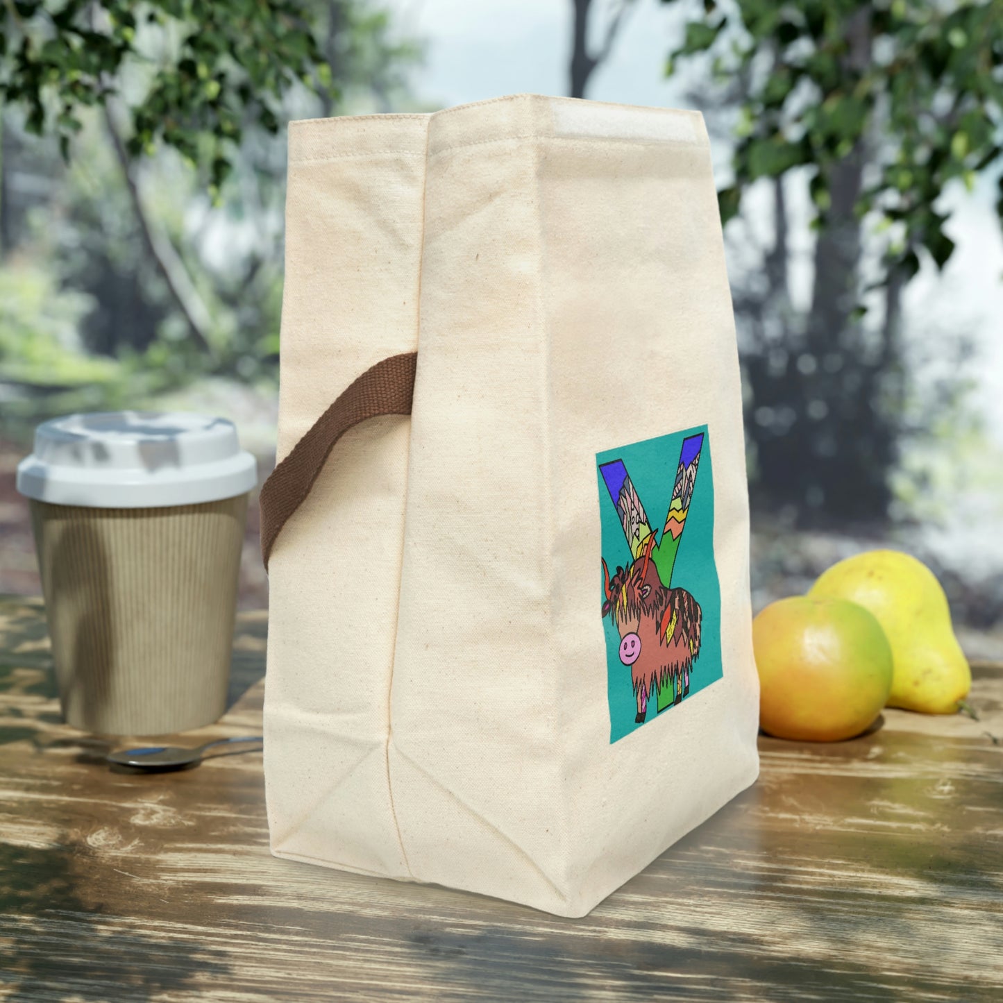 Alphabet Canvas Lunch Bag With Strap