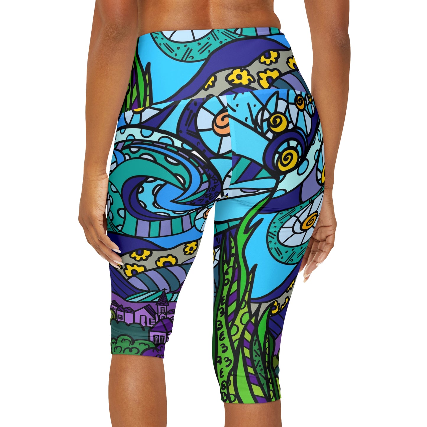 Starry Night Yoga Capri Leggings